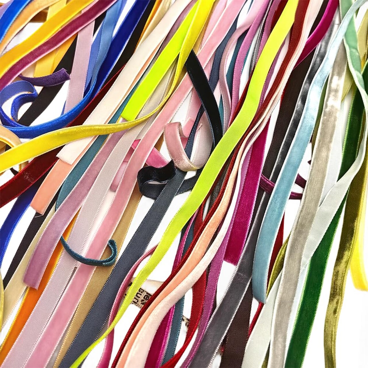 30 Yards 3/8" Velvet Ribbon Total 30 Colors Assorted Lots Bulk (Multicolored, 3/8"(10mm))